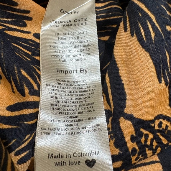 Johanna Ortiz Vida Salvaje Resort Halter Midi Dress Blue Orange Cotton Size 2 - Picture 12 of 13